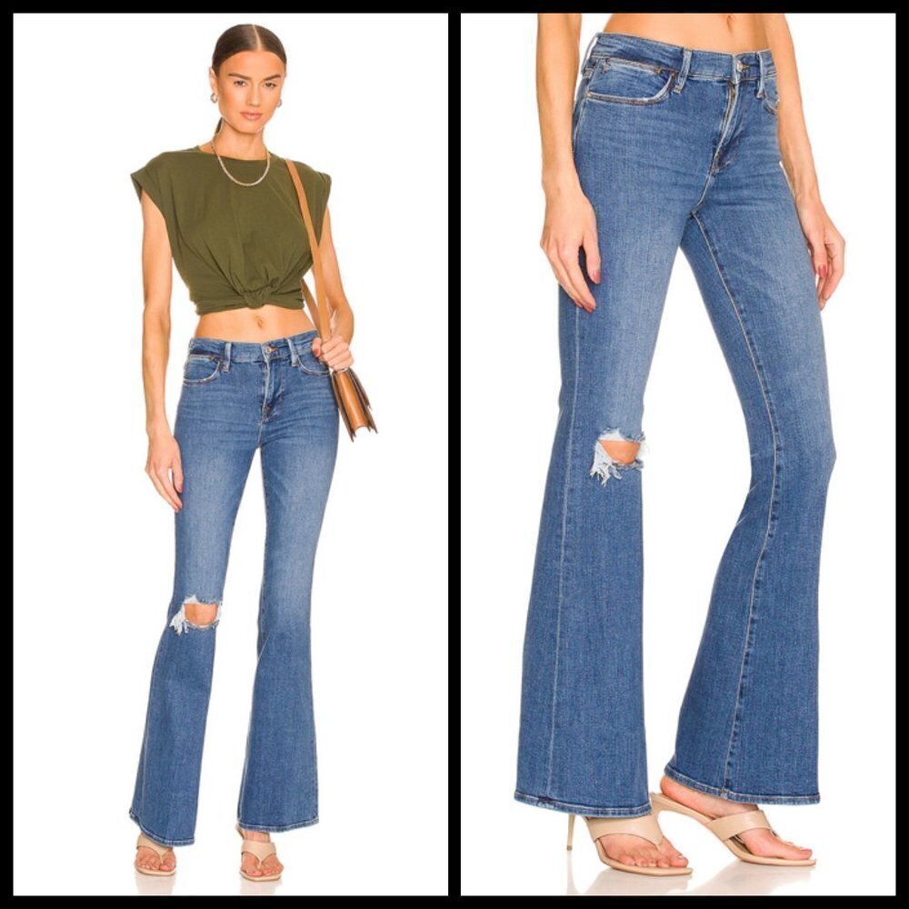 💕FRAME💕 Le High Flare Jeans ~ Sunfaded Rips 31 NWT